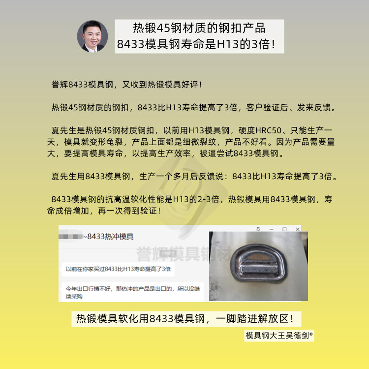 直播间网友提问：红锻模用H13只能用3000次，有什么办法解决？