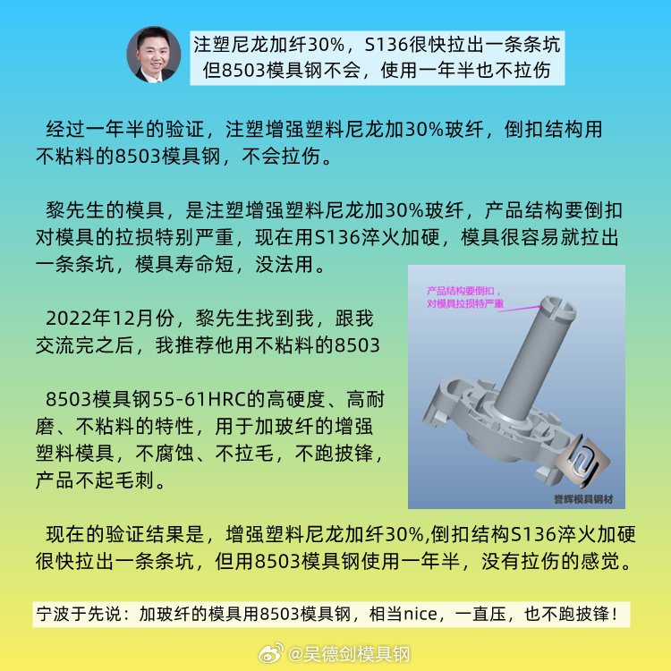直播间网友提问，PPS+GF40用什么模具材料好？
