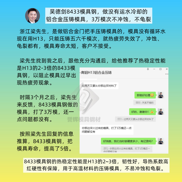 模具钢很贵的，只有当模具坏了，模具钢才不贵