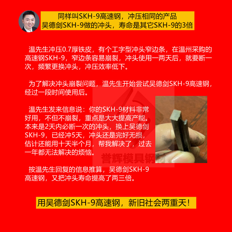 SKH-9是什么材料？吴德剑SKH-9高速钢寿命比市场SKH-9多2倍(072)