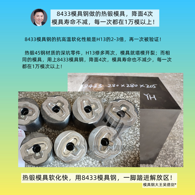 耐热钢8433模具钢的200件订单，定金已经到位